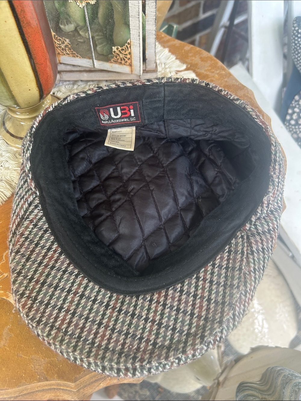 Tweed Houndstooth Flat Cap - Picture 5 of 7